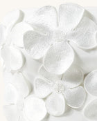 Floral Appliqué Open Back Mini Dress - White