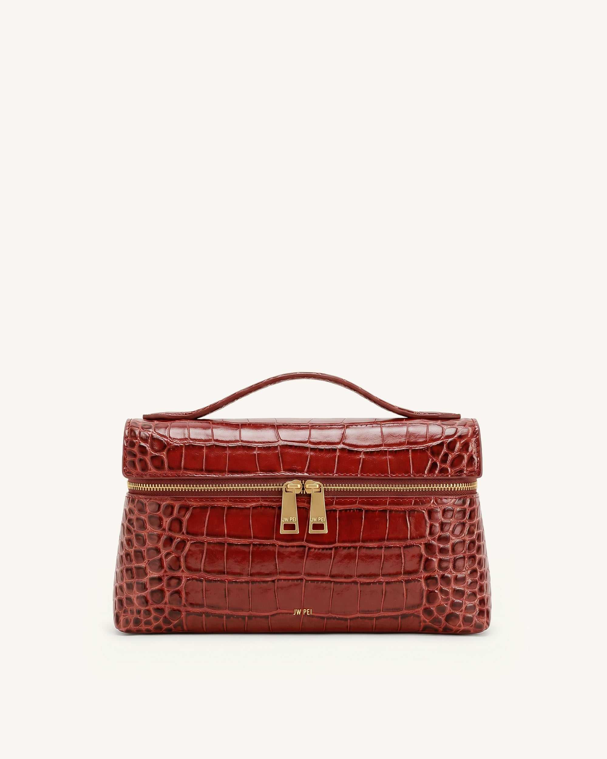 Thea Top Handle Bag - Claret Croc