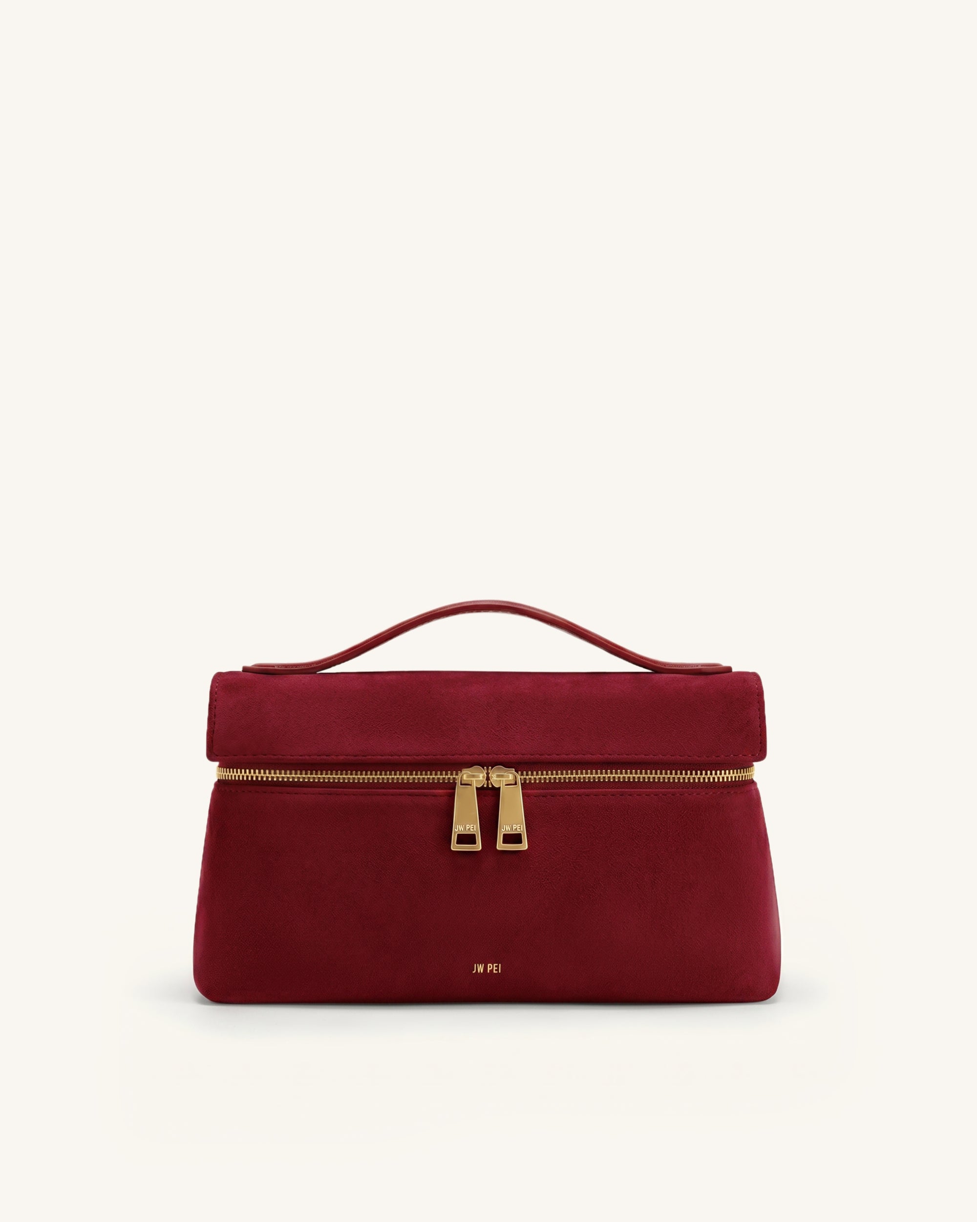 Thea Faux Suede Top Handle Bag - Burgundy