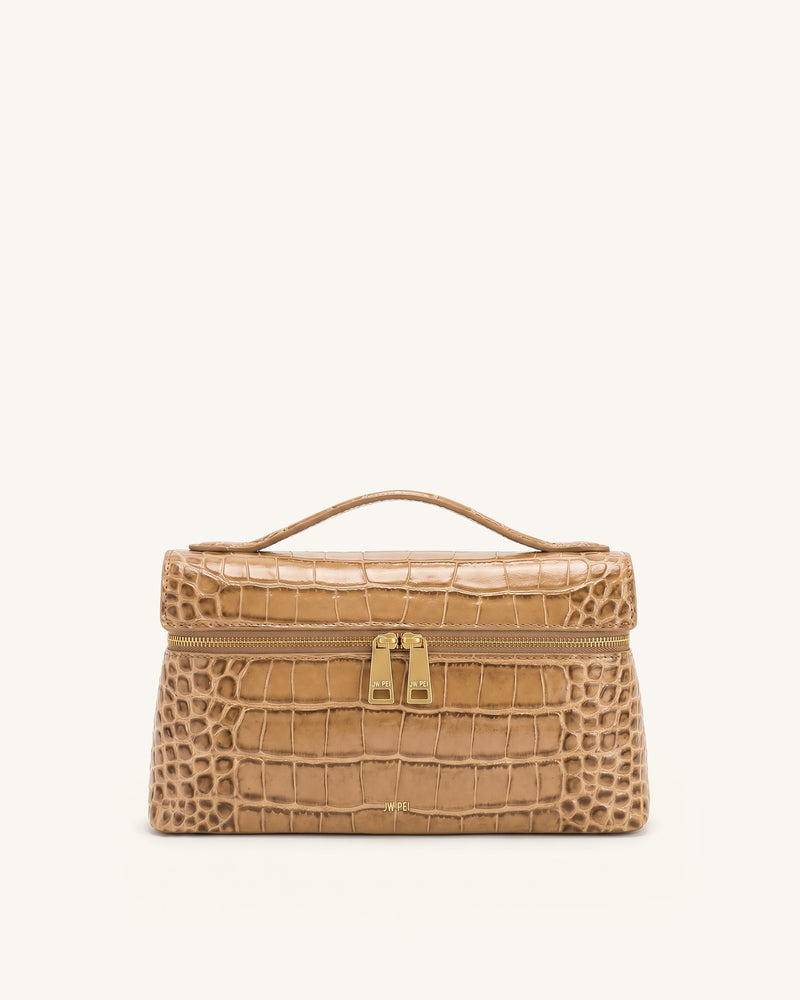 Thea Top Handle Bag - Khaki Croc