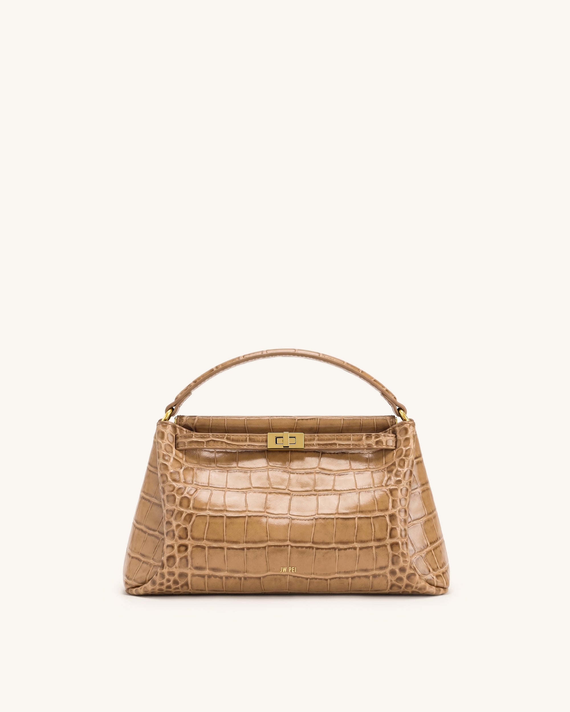 Carmen Top Handle Bag - Khaki Croc