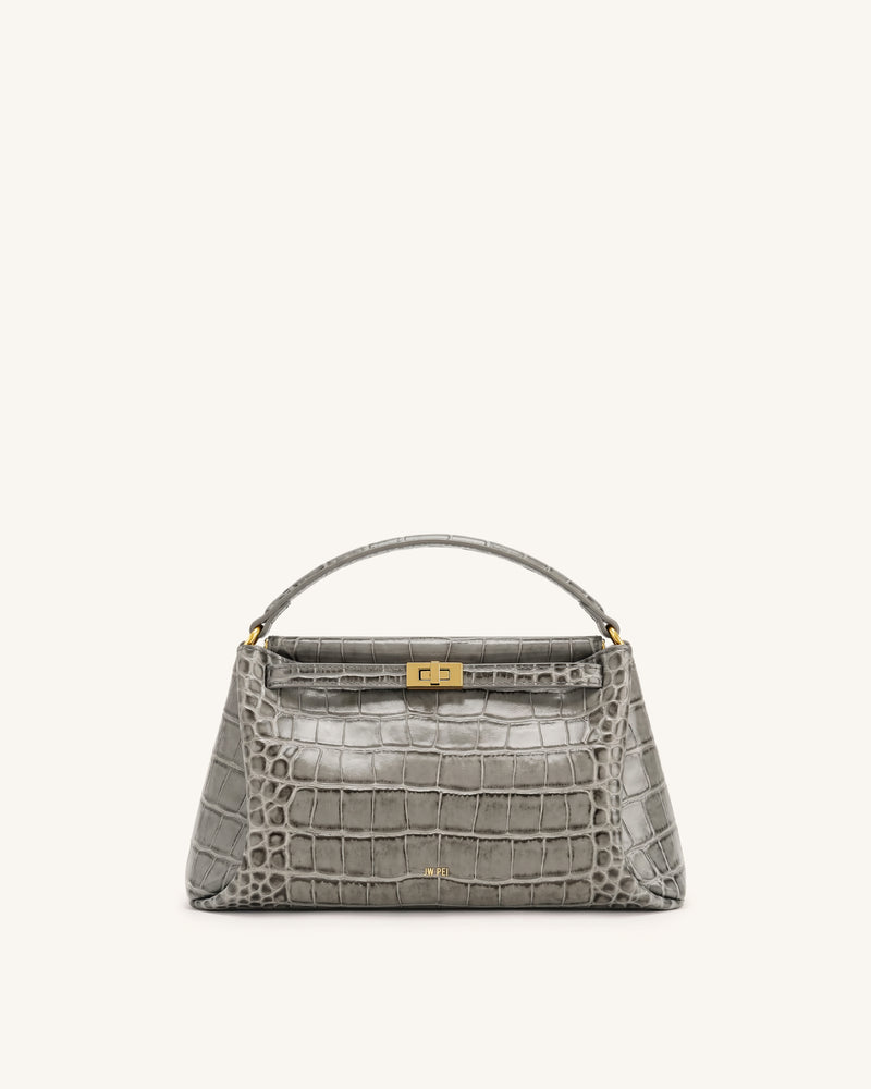 Carmen Top Handle Bag - Grey Croc