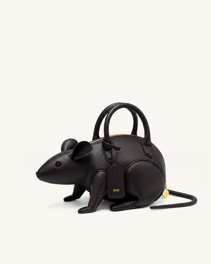 Mia Mouse Top Handle Bag - Dark Brown