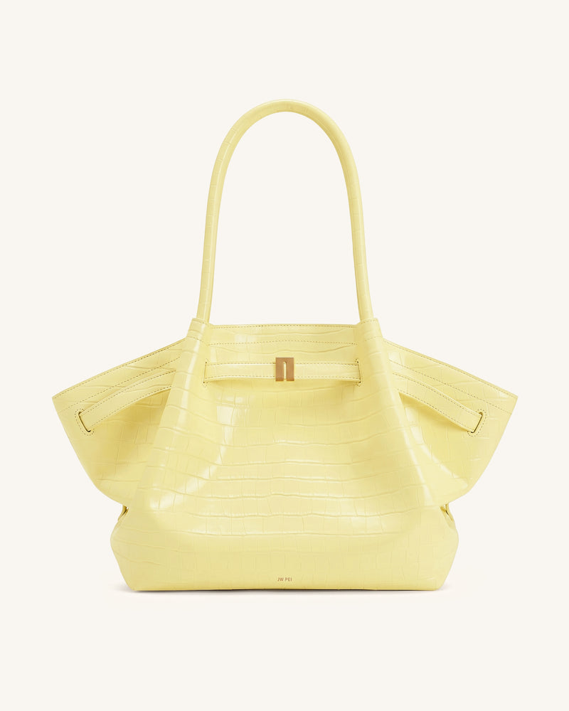 Hana Large Tote Bag - Yellow Croc