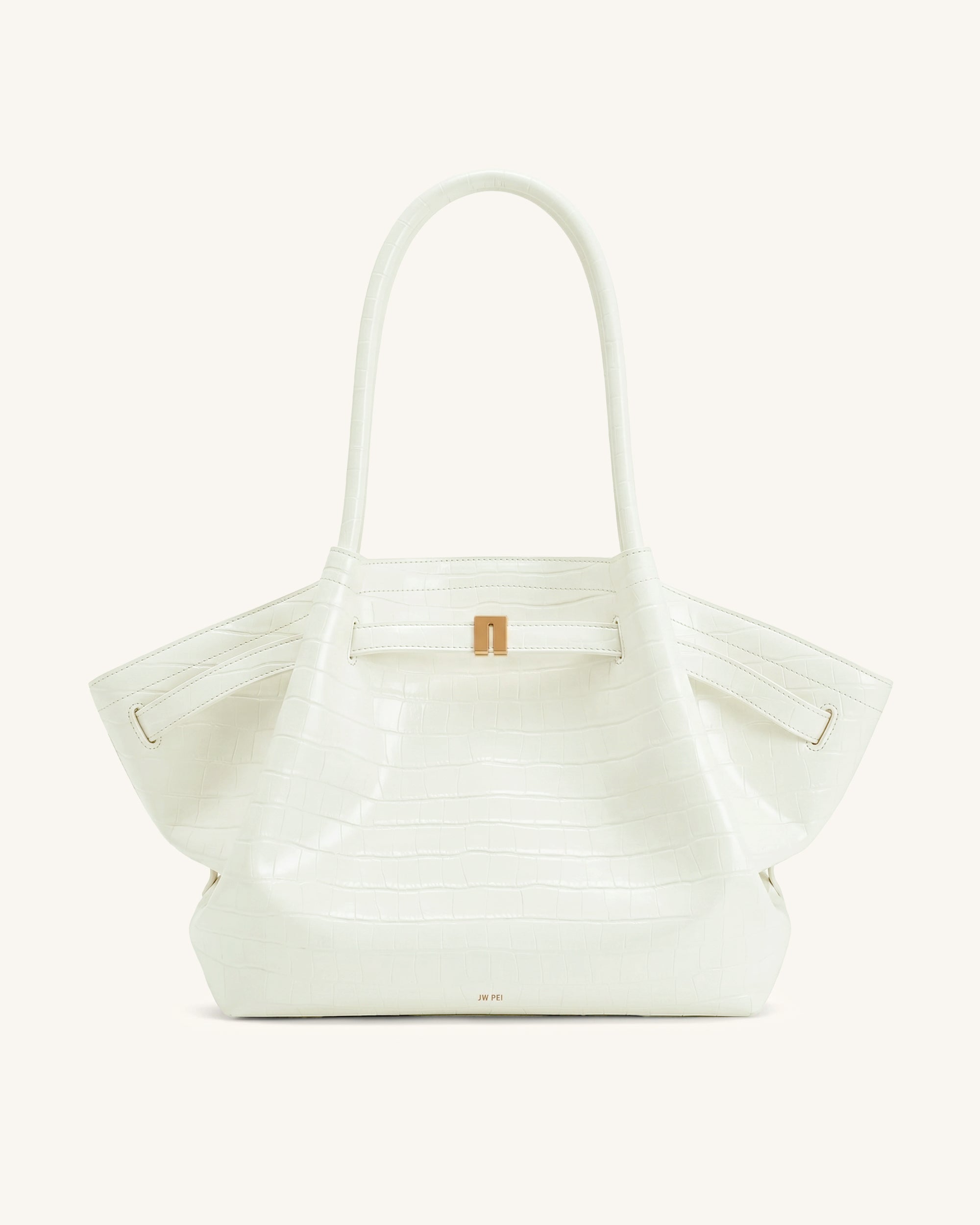 Hana Large Tote Bag - Off-white Croc