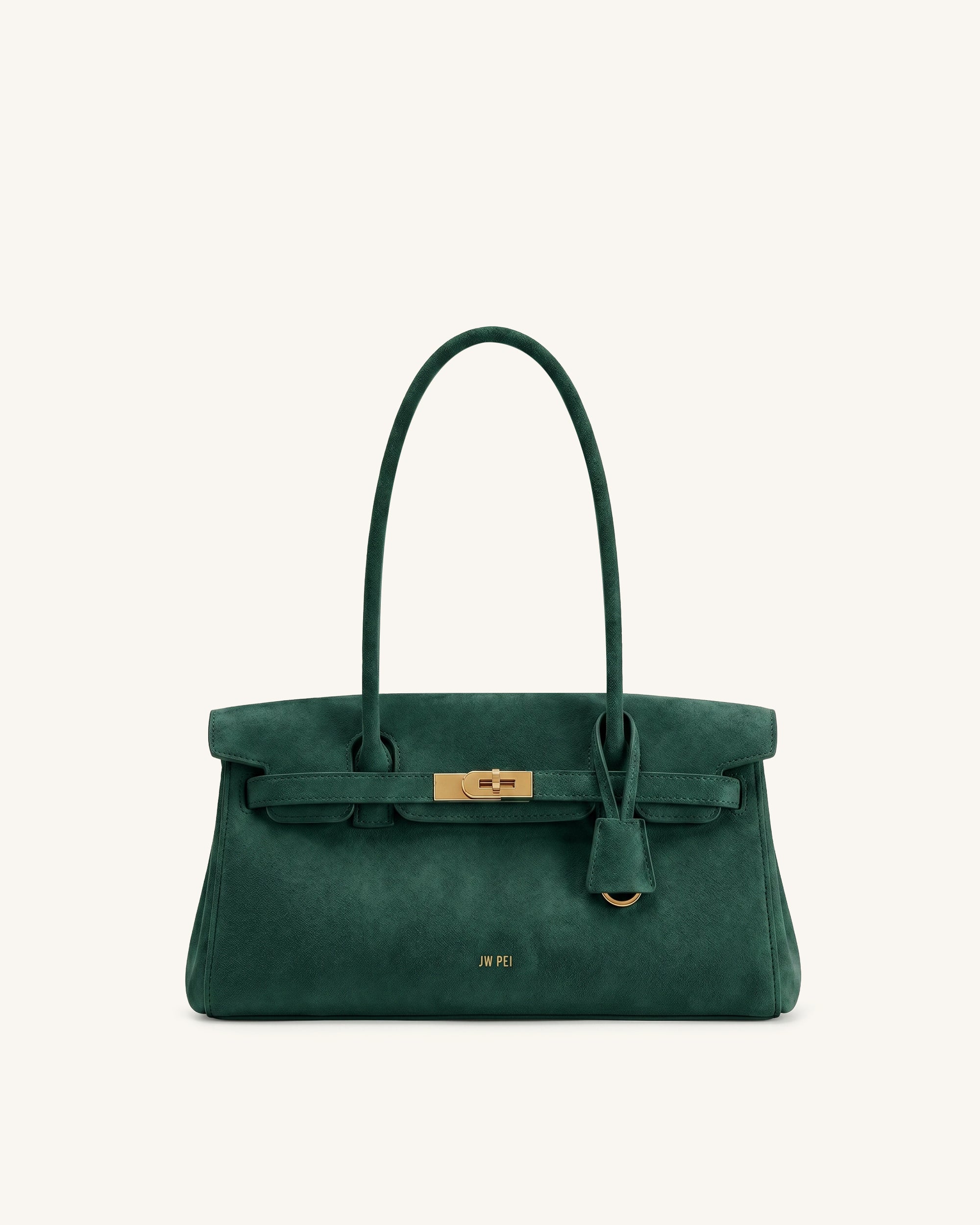 Yara Faux Suede Shoulder Bag - Green