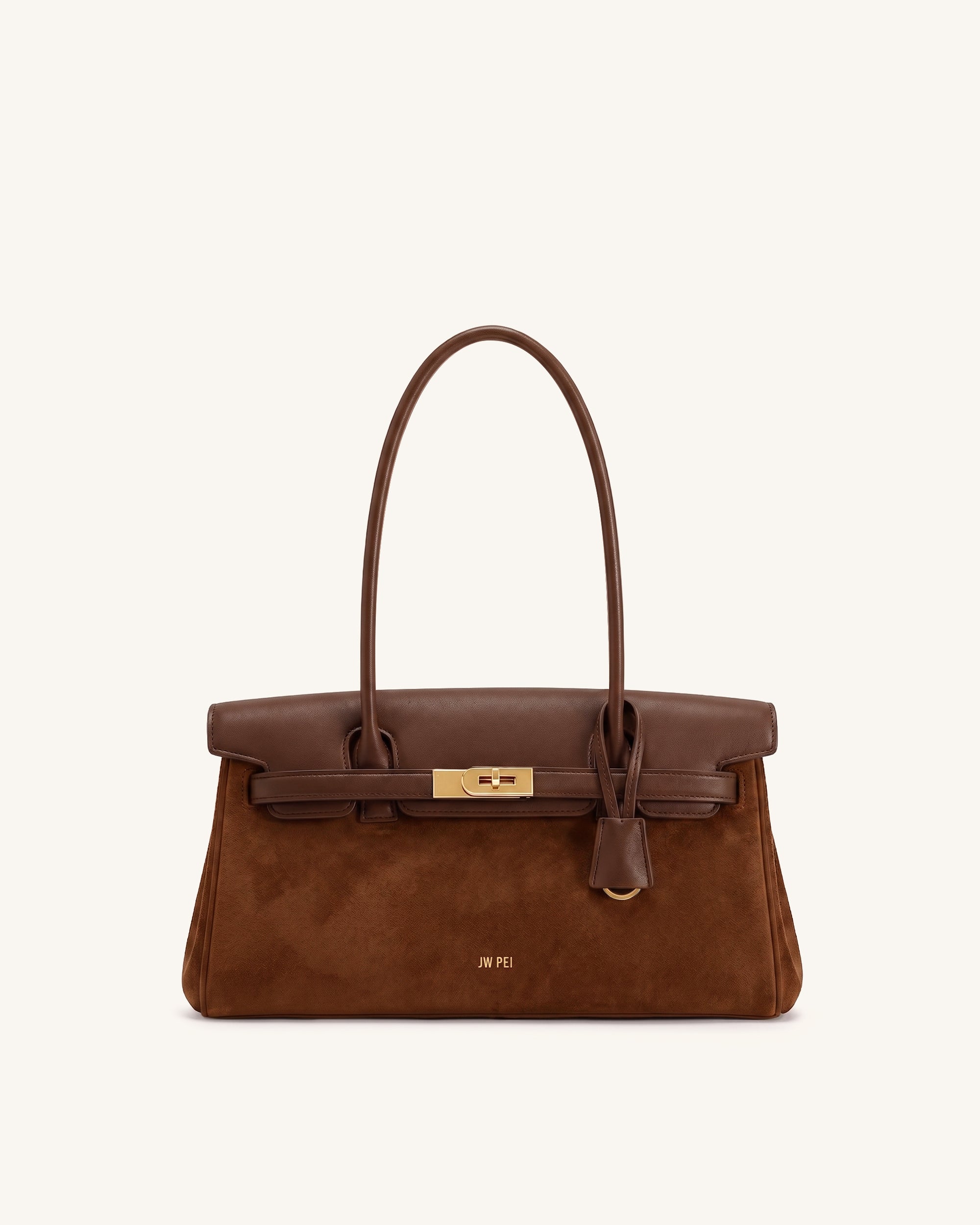 Yara Faux Suede Shoulder Bag - Cocoa Brown
