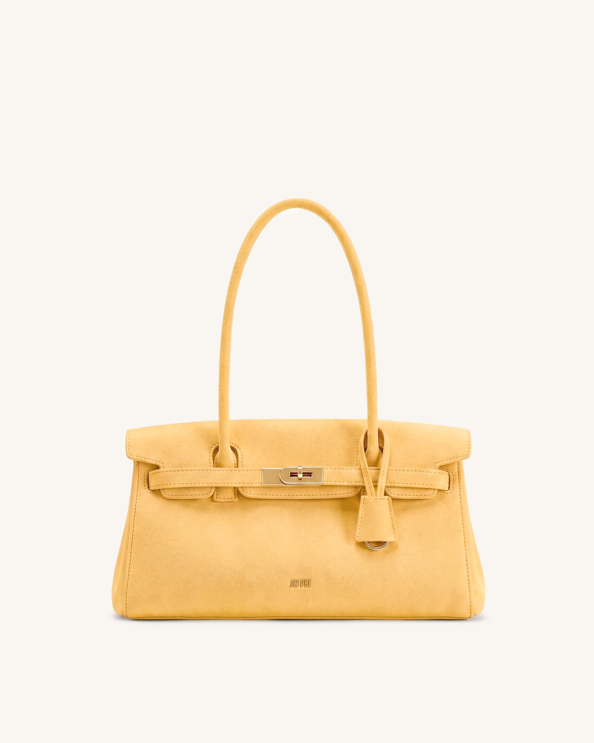 Yara Faux Suede Shoulder Bag - Orange Yellow