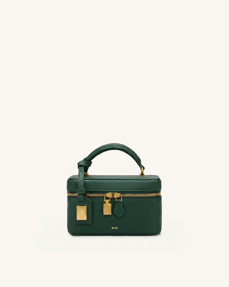 Cleo Box Shape Top Handle Bag - Forest Green