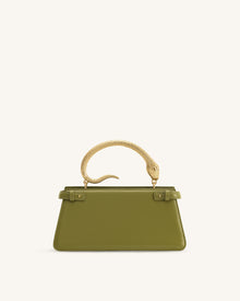 Elena Snake Handle Top Handle Bag - Matcha Green