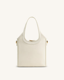 Brooke Mini Belted Embellished Orchid Beaded Top Handle Bag - Ivory