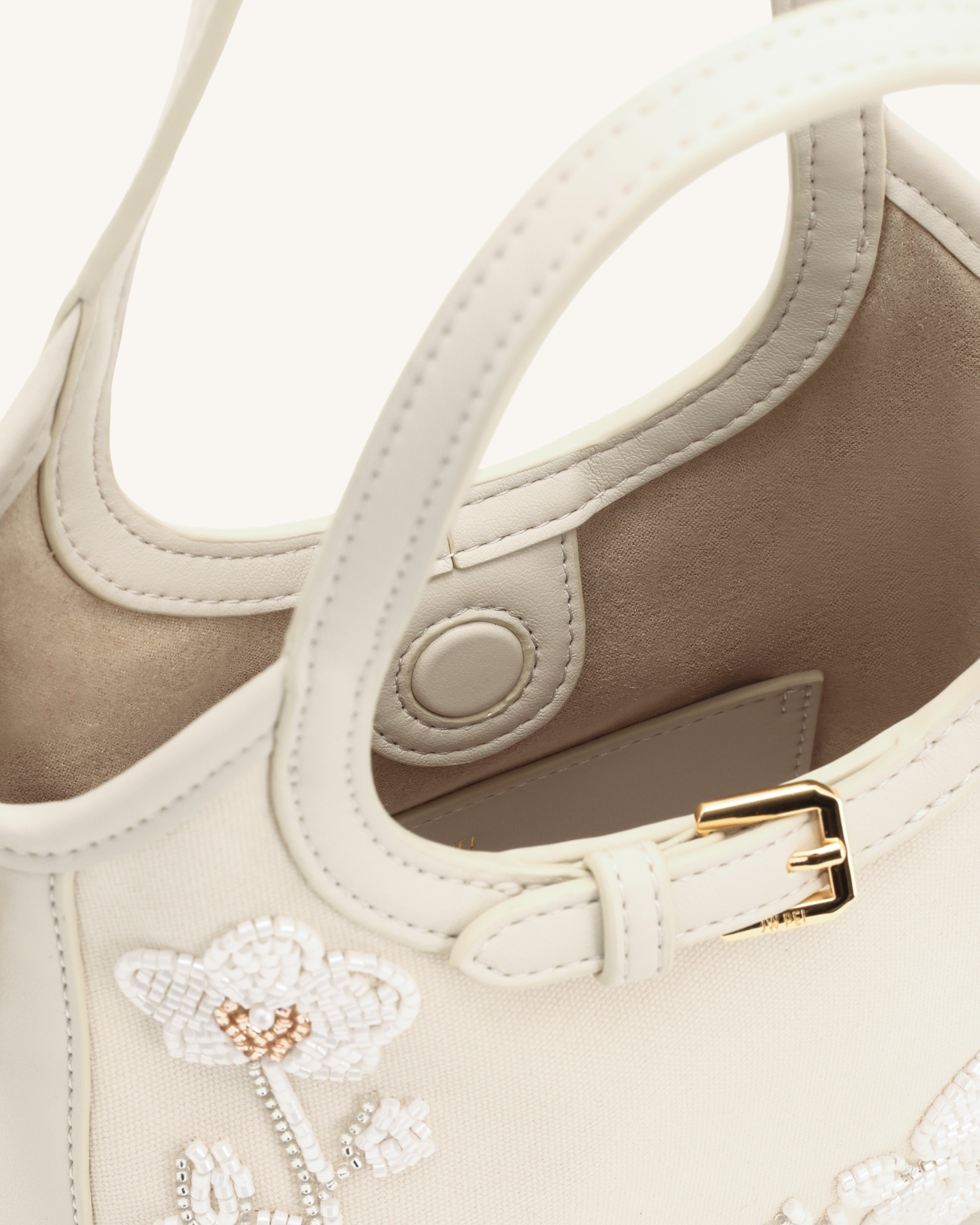 Brooke Mini Belted Embellished Orchid Beaded Top Handle Bag Brooke Mini Belted Embellished Orchid Beaded Top Handle Bag