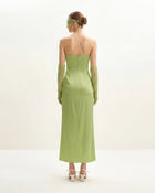 Floral Embroidered Long Dress - Green