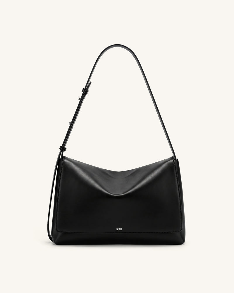 Isolde Flap Shoulder Bag - Black