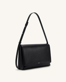 Isolde Flap Shoulder Bag - Black