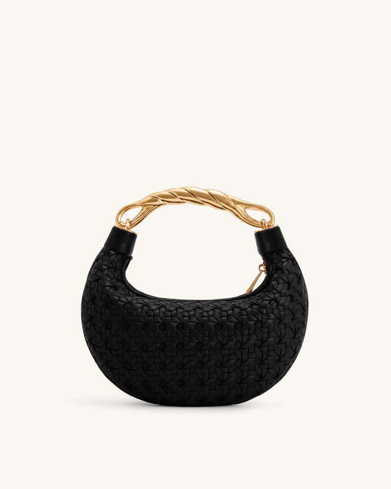 Orla Woven Handbag - Black
