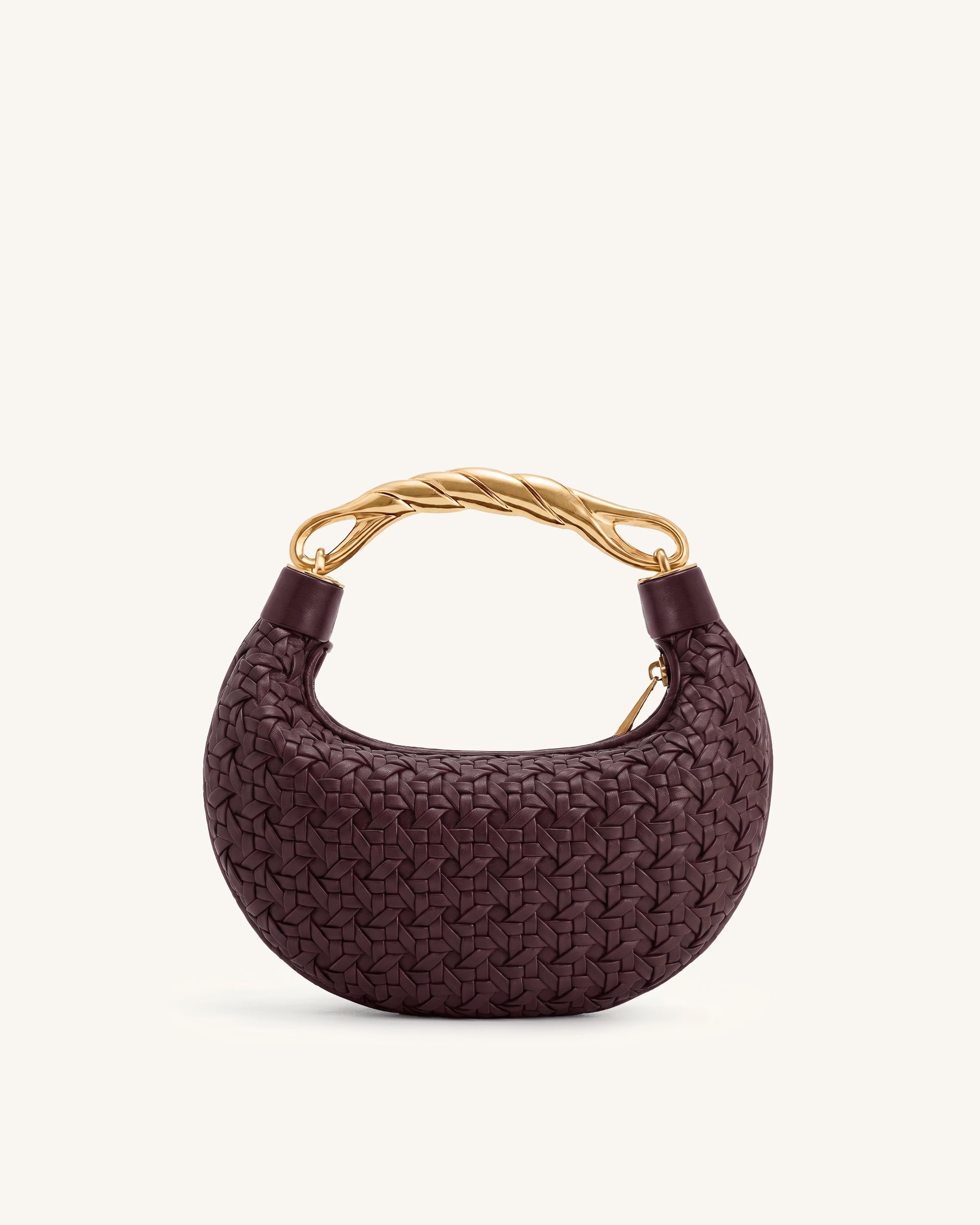 Orla Woven Handbag - Dark Red