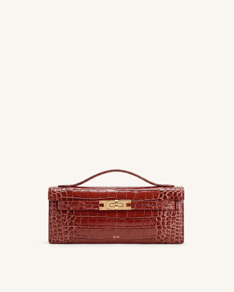 Bria Structured Top Handle Bag - Red Croc