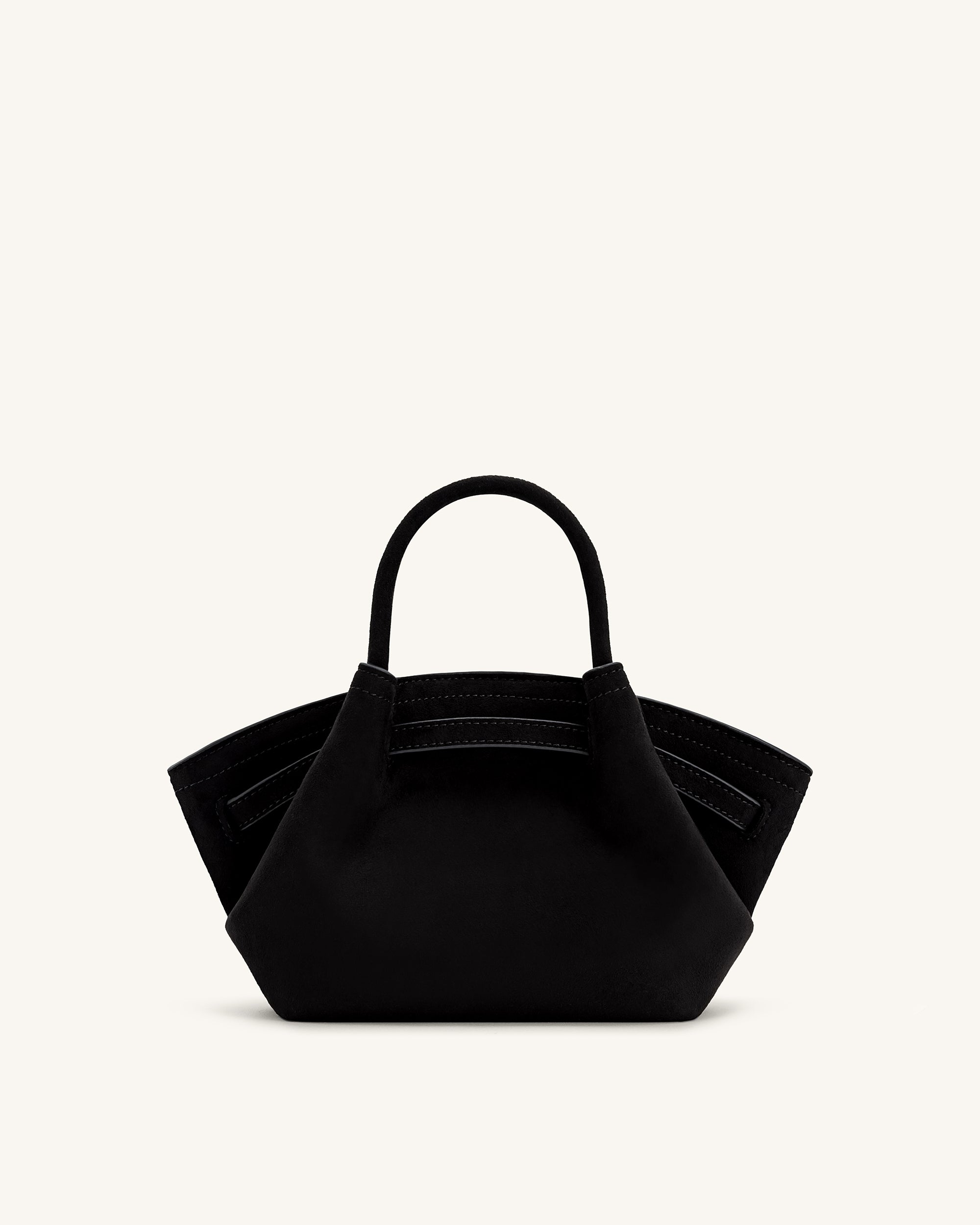 Hana Mini Faux Suede Tote Bag - Black | JW PEI