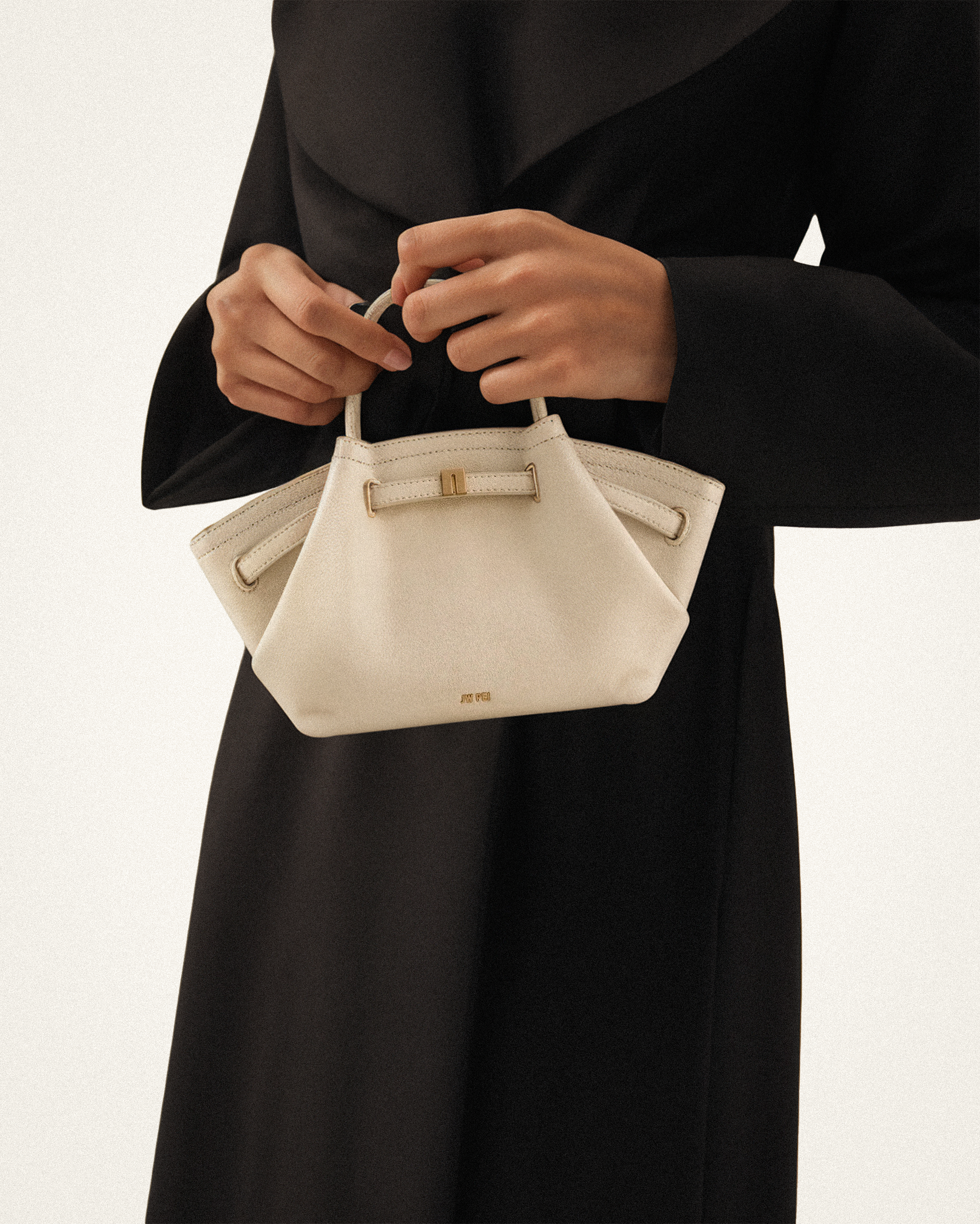 Hana Mini Faux Suede Tote Bag - Off White | JW PEI