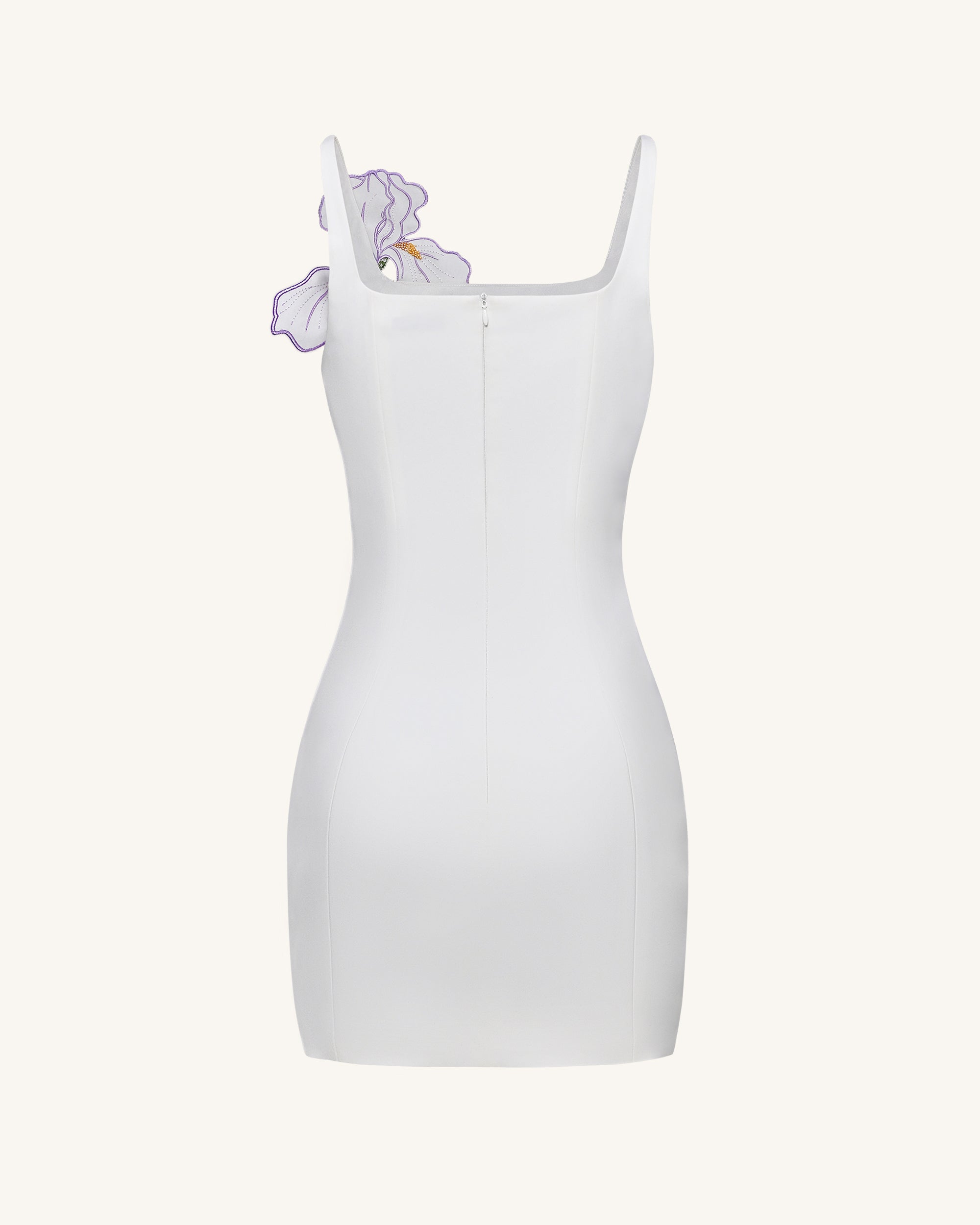 Iris Floral Print Strappy Bodycon Mini Dress - White