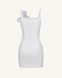 Iris Floral Print Strappy Bodycon Mini Dress - White