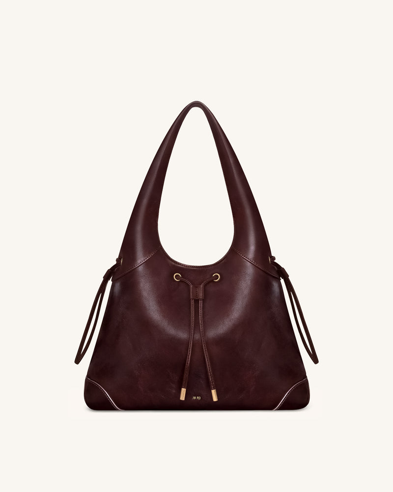Celandra Drawstring Hobo Bag - Deep Burgundy