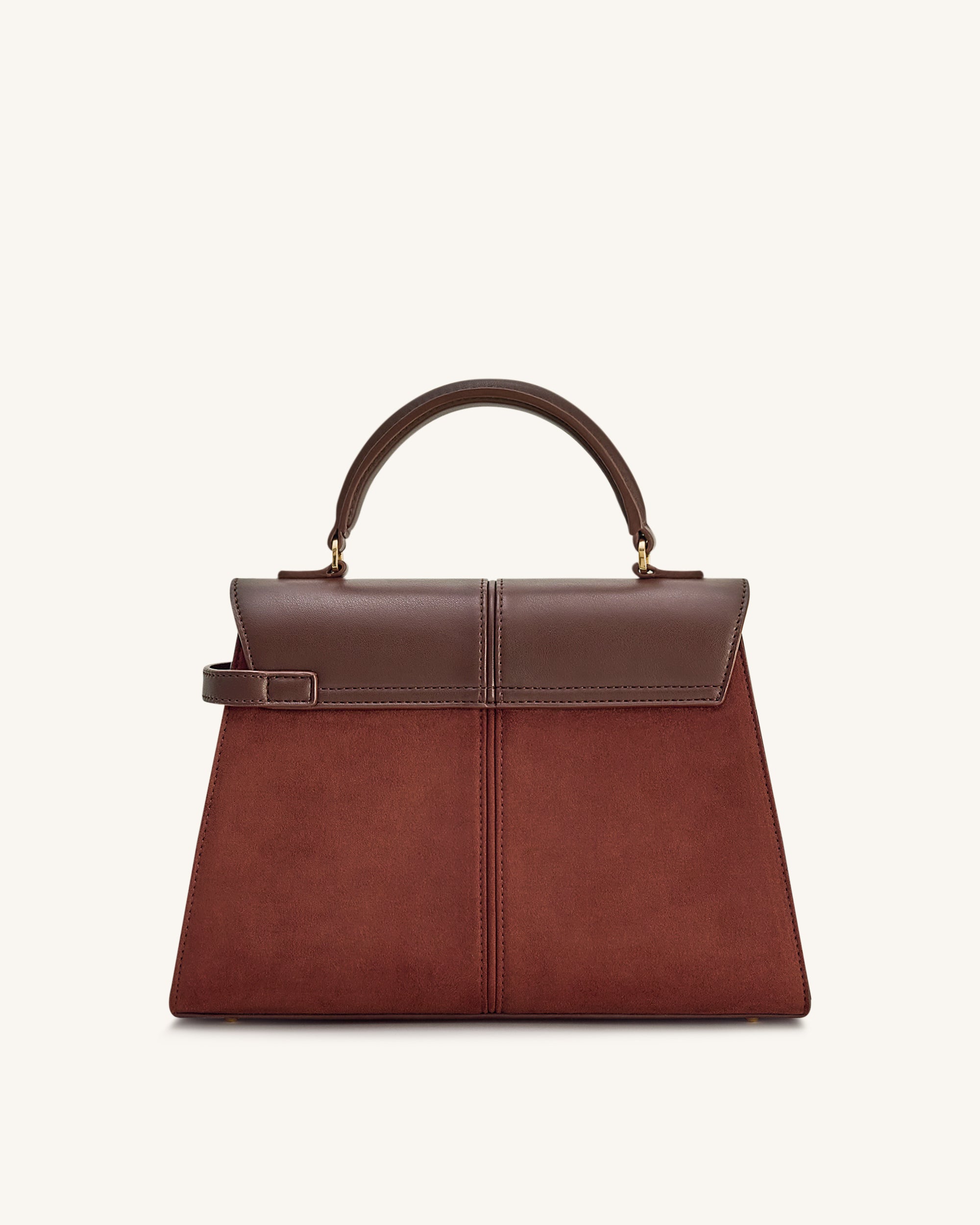 Elise Large Faux Suede Top Handle Bag - Mocha Brown | JW PEI