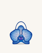 Flora Orchid Shaped Top Handle Bag - Blue