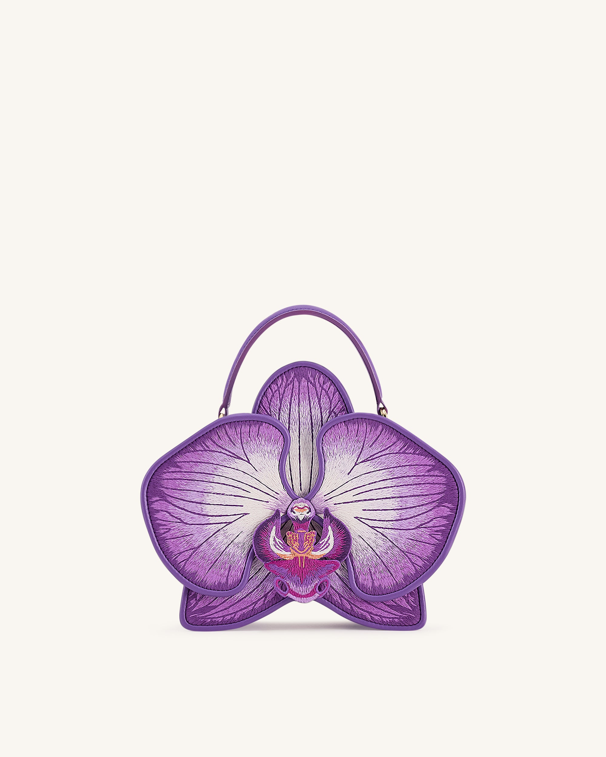 Flora Orchid Shaped Top Handle Bag - Purple | JW PEI