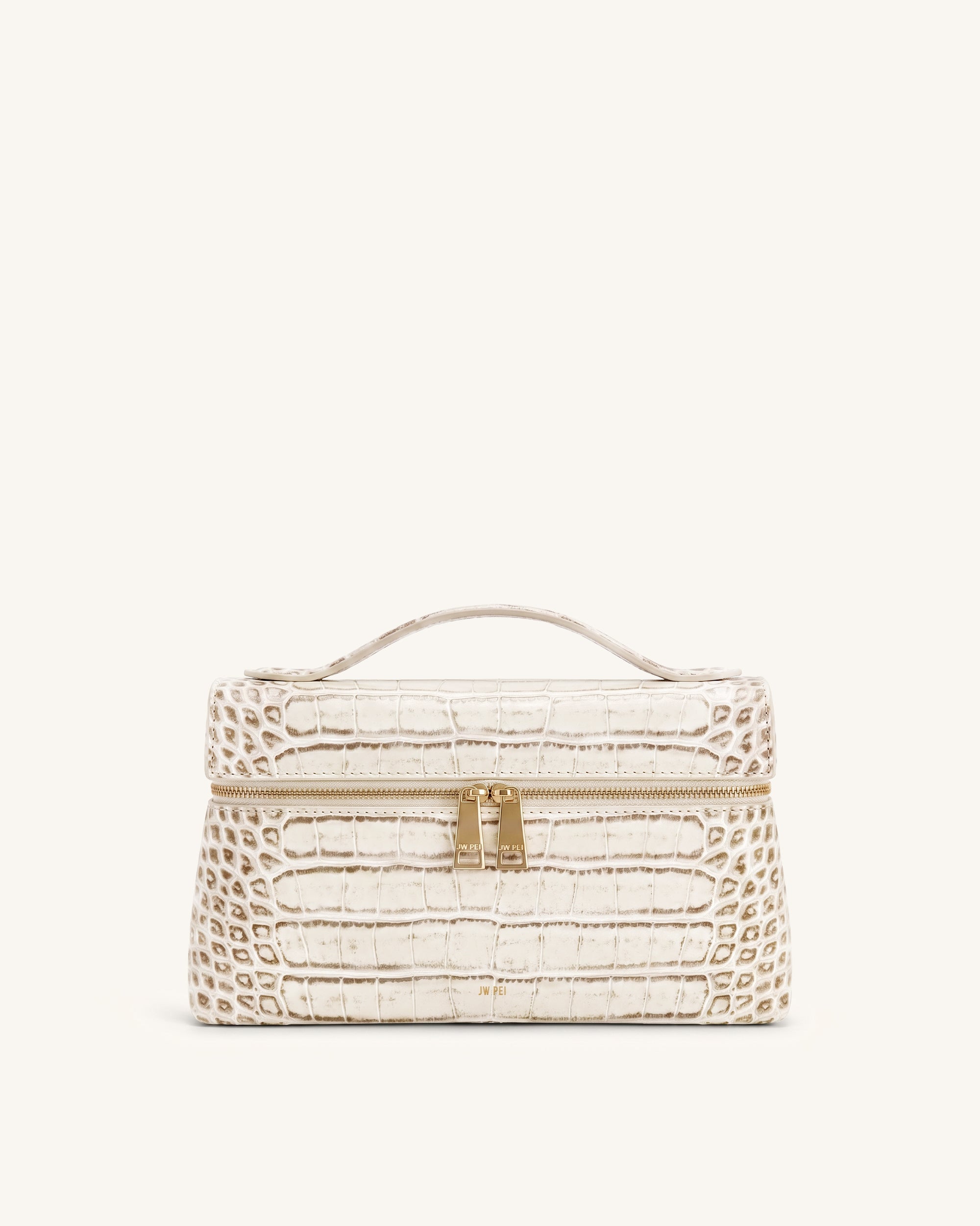 Thea Top Handle Bag - Off White Croc
