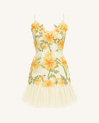 Floral Sling Mini Dress - Marigold