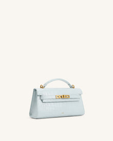 Noor Top Handle Bag - Blue Croc