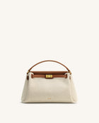 Carmen Top Handle Bag - Brown Canvas