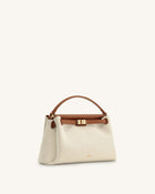 Carmen Top Handle Bag - Brown Canvas