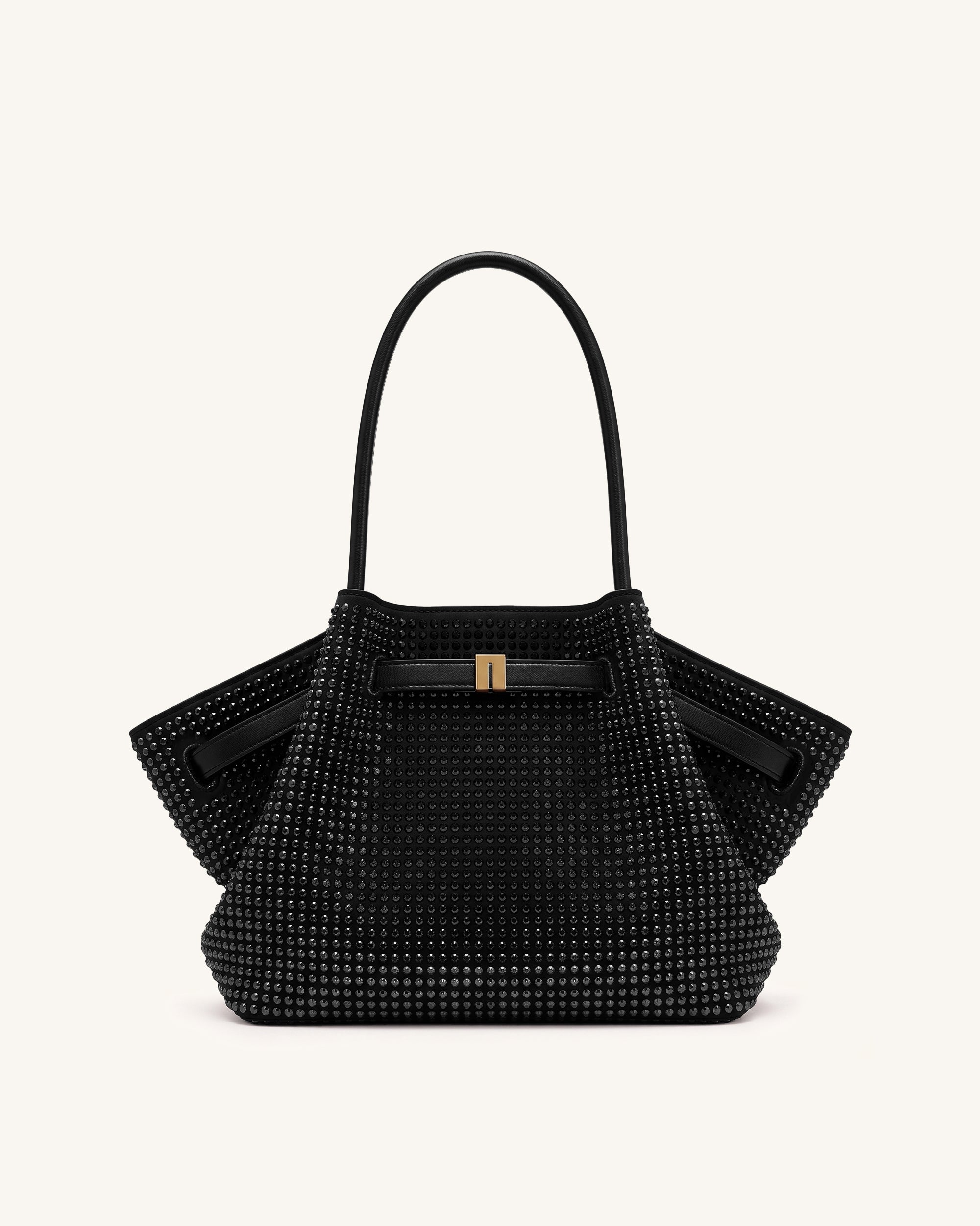 Hana Medium Artificial Crystal Tote Bag - Black