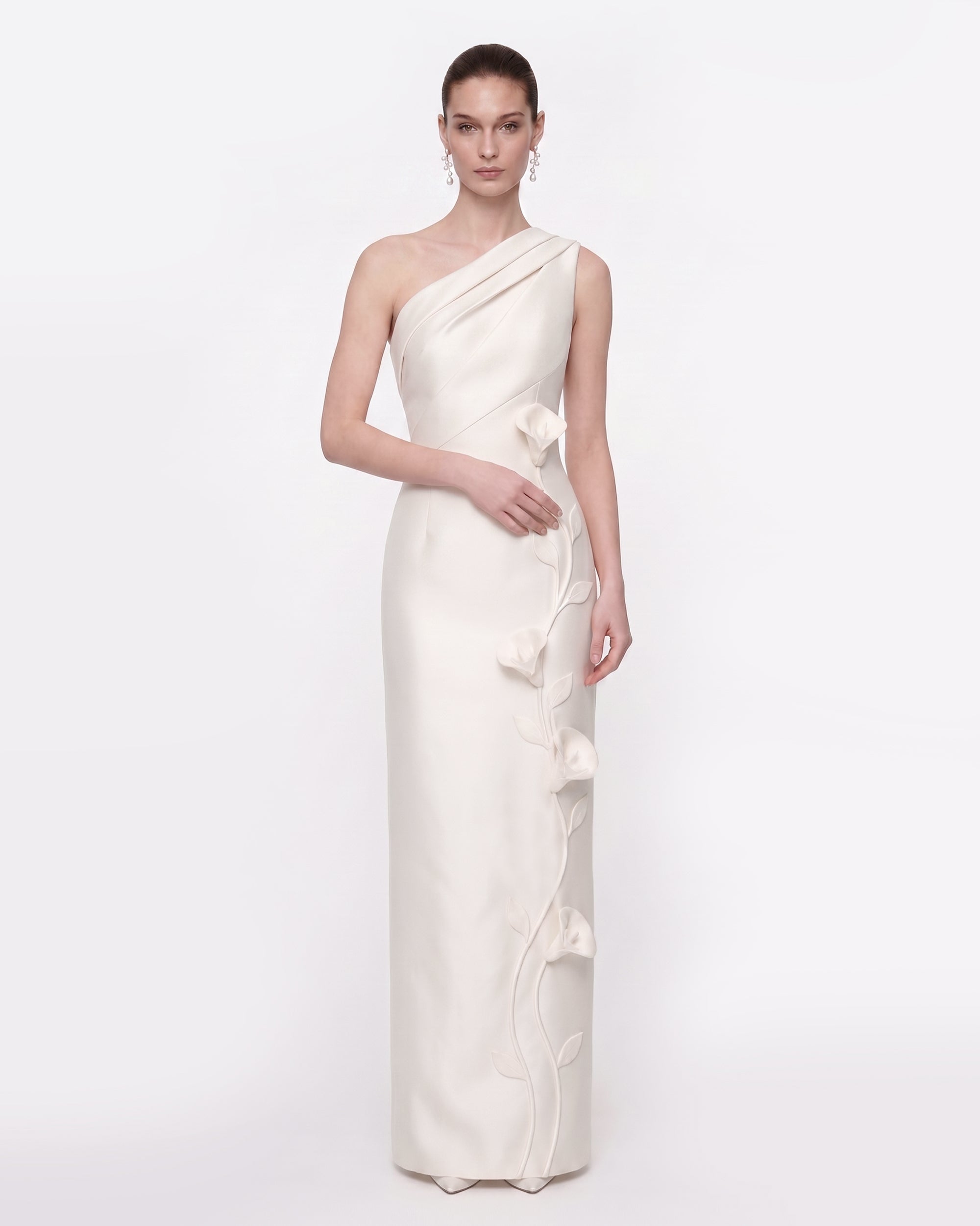 floral one shoulder maxi dress Petal and Pup Women's Kleo Tie shoulder Raevin Floral One Shoulder Maxi
