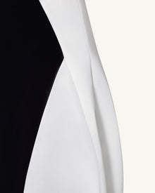Monochrome Paneled Structured Pannier Maxi Skirt - Black