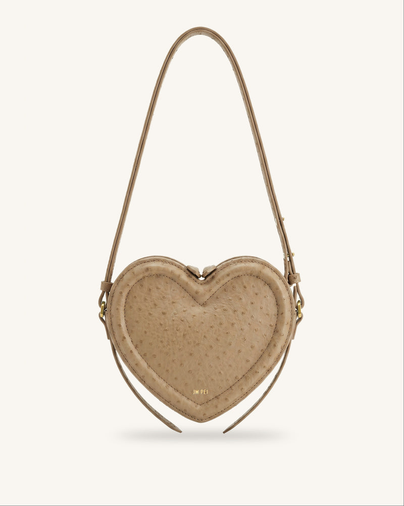 Arlene Heart Shaped Crossbody Bag - Light Brown