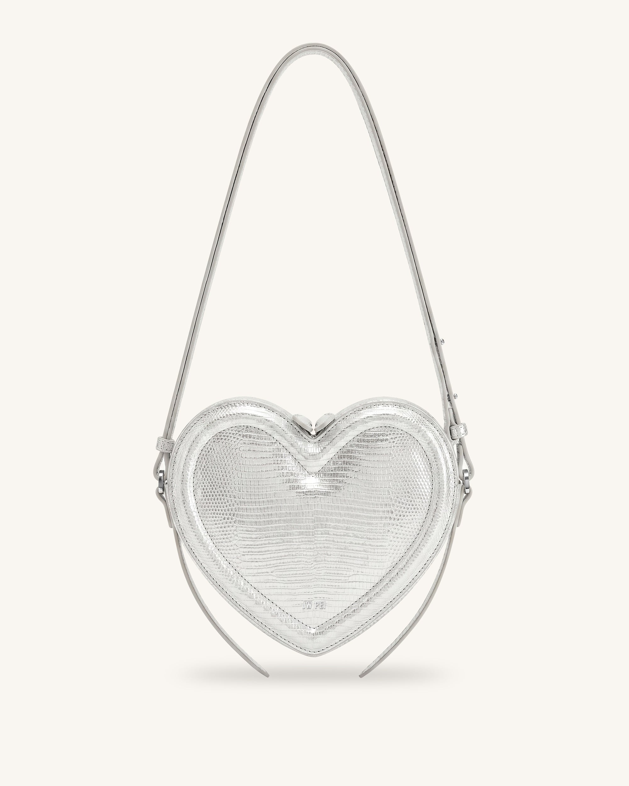 Arlene Heart Shaped Crossbody Bag - Light Grey