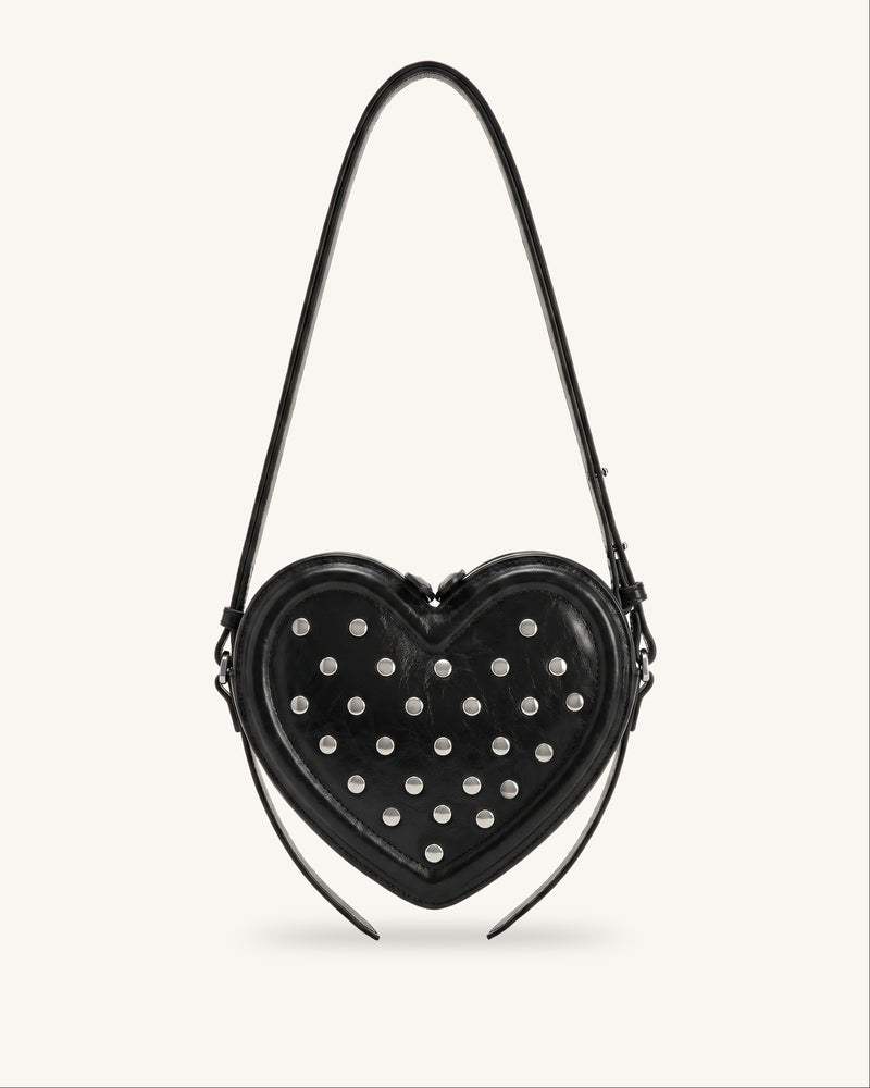 Arlene Heart Shape Crossbody Bag - Obsidian