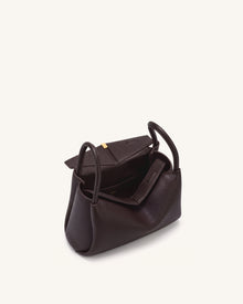 Maelle Dachshund Charm Double Handle Bag - Dark Brown