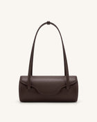 Solenne Barrel Shoulder Bag - Dark Brown