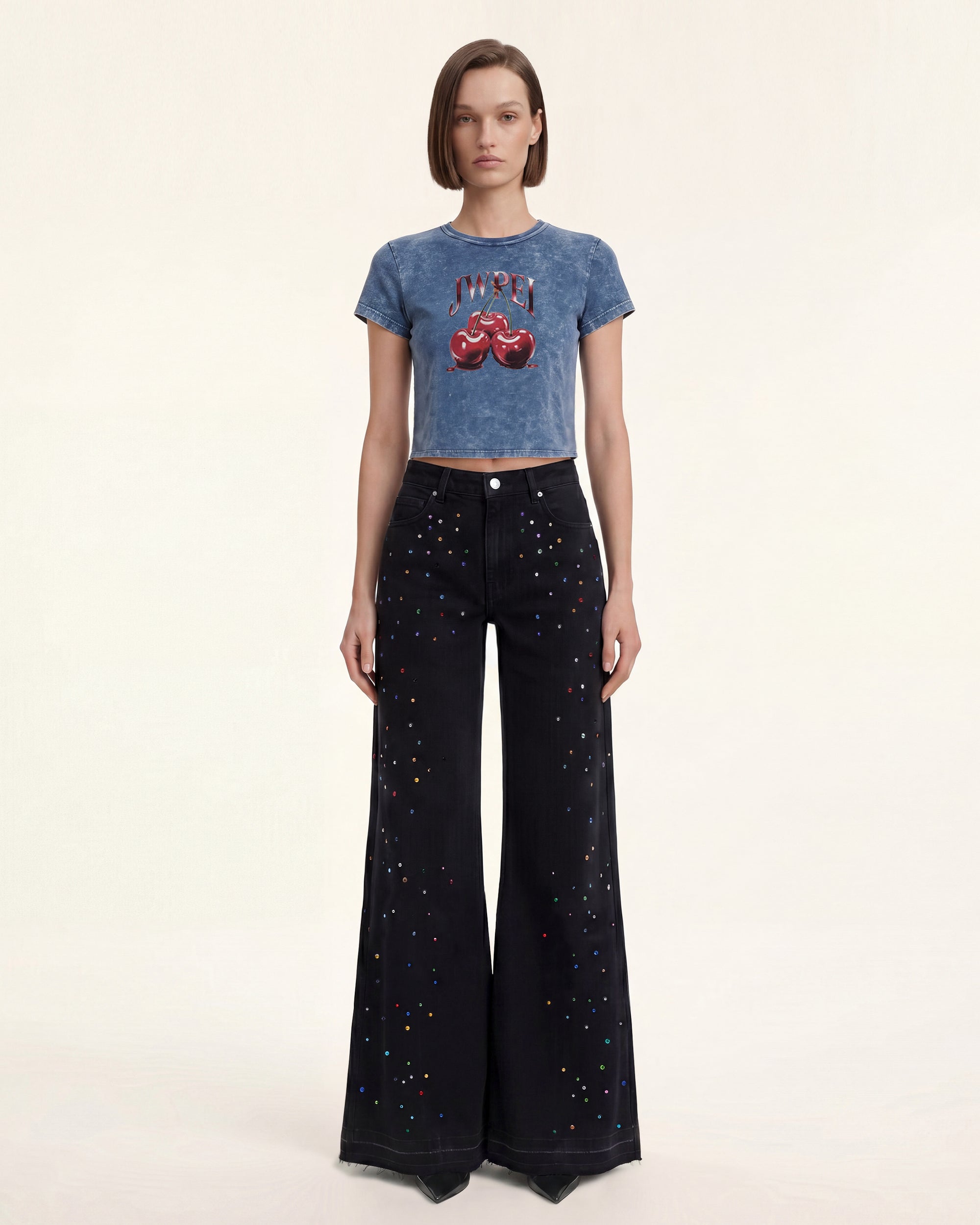 The Vintage Acid Cherry Tee - Cloudy Denim