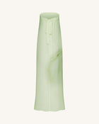 Watercolor Floral Print Strapless Maxi Dress - Green