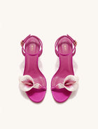 Alivia Calla Lily Gold Metal Heel Sandals - Rose Red