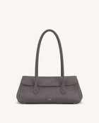 Solenne Faux Suede East-West Shoulder Bag - Taupe