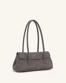 Solenne Faux Suede East-West Shoulder Bag - Taupe