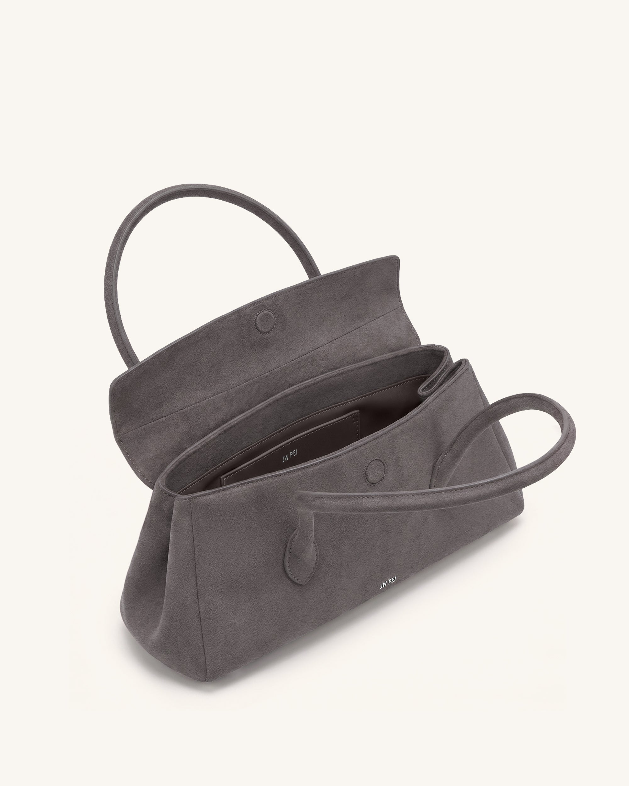 Solenne Faux Suede East-West Shoulder Bag - Taupe