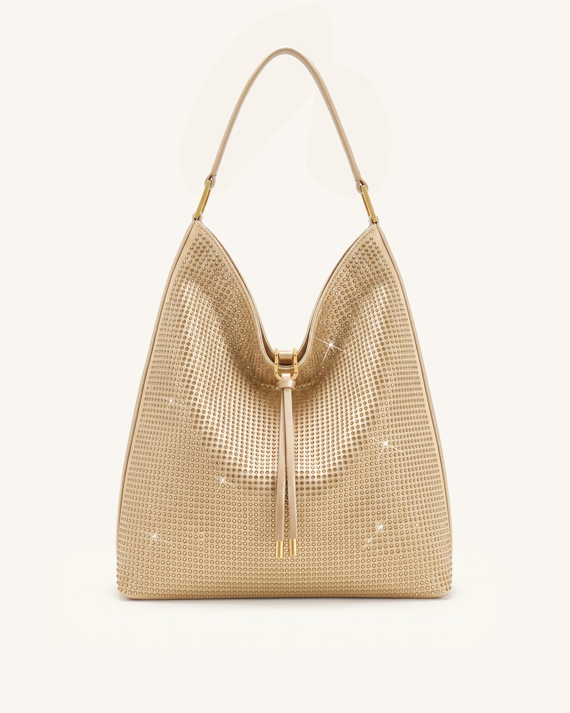 Aria Artificial Crystal Shoulder Bag - Champagne